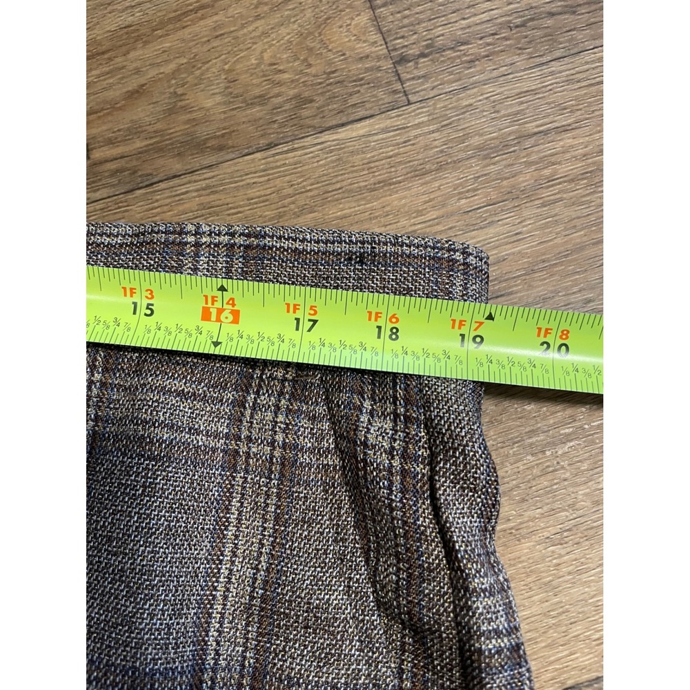SilverSilk Mens Brown Plaid Dress Pants 38x34 Flat Front Trousers NWT - Picture 7 of 8
